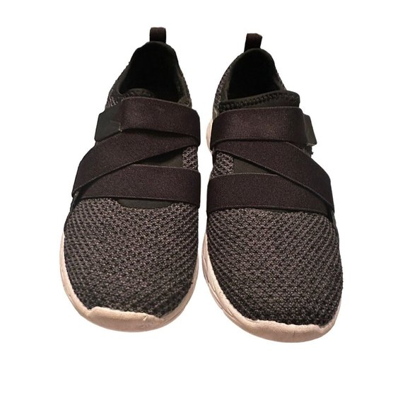Vionic Womens Size‎ 7.5 Aimmy Shoes Hook Loop Sneakers Walking Gray & Black #S18 - Picture 1 of 8